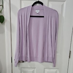 Lavender Open-Front Women's Sweater